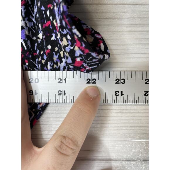 Simply Styled by Sears Romper Womens Small Black Multicolor V-Neck Pockets Wrap - Picture 4 of 11